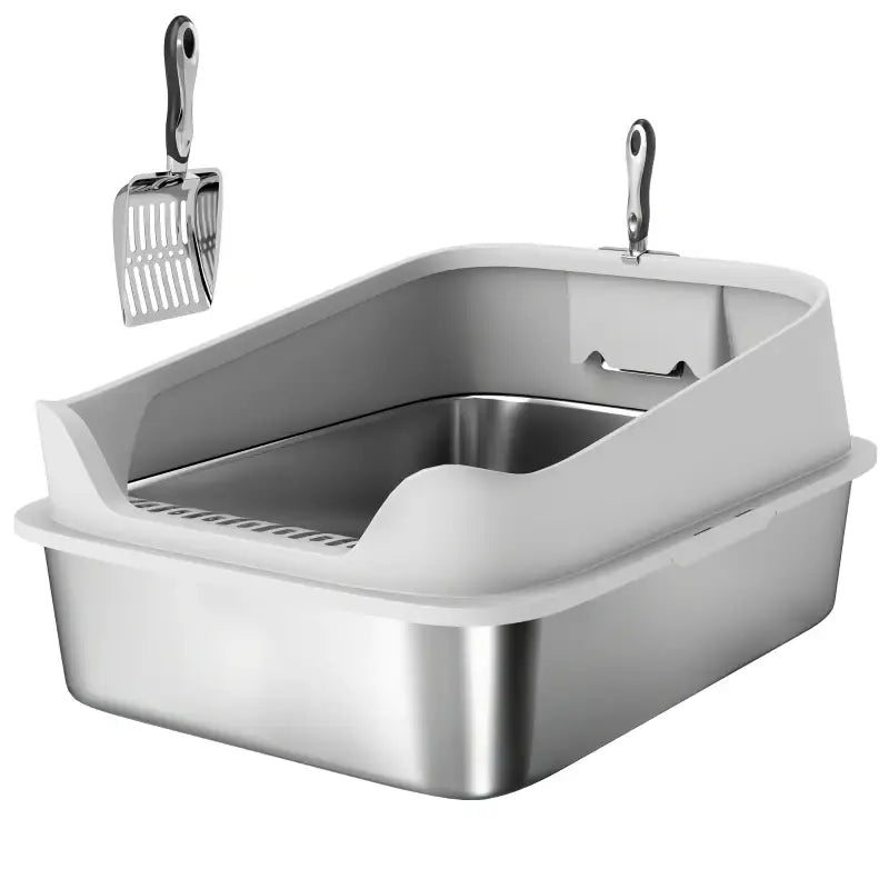PawHut Katzentoilette Edelstahl
