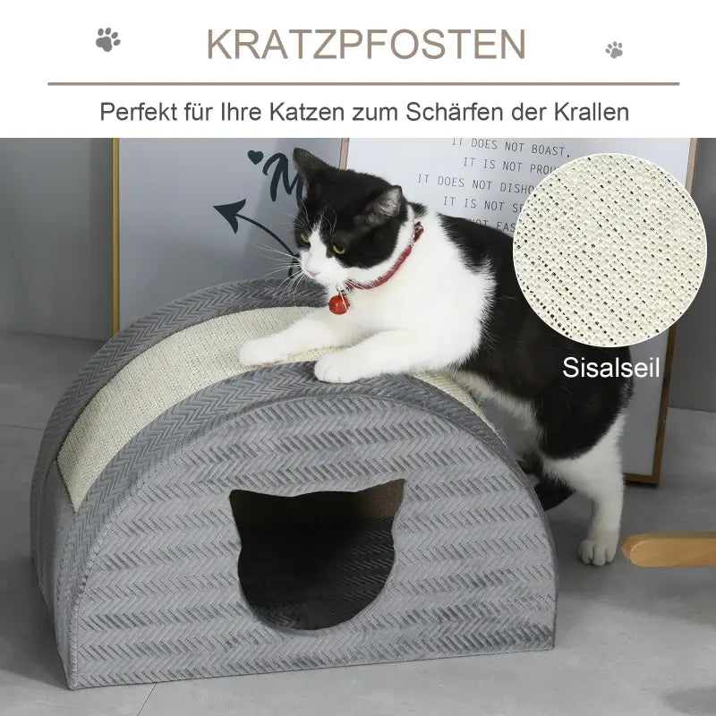 PawHut Katzenhöhle mit Kraztbrett