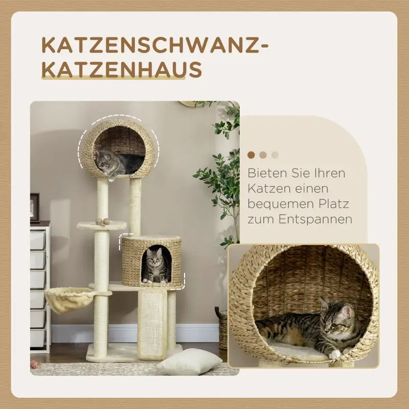 PawHut Kratzbaum, mit Katzenhaus, mehrere Plattformen