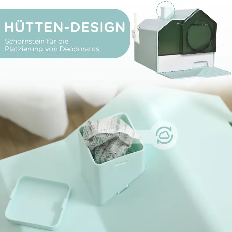 PawHut Katzentoilette Katzenklo, Hütten-Design
