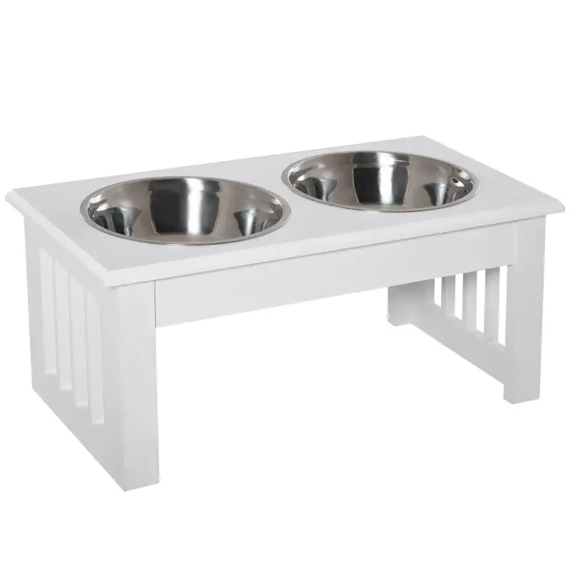 PawHut Hunde-Futterstation, rutschfest, 44x24x15cm — Weiß