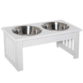 PawHut Hunde-Futterstation, rutschfest, 44x24x15cm — Braun