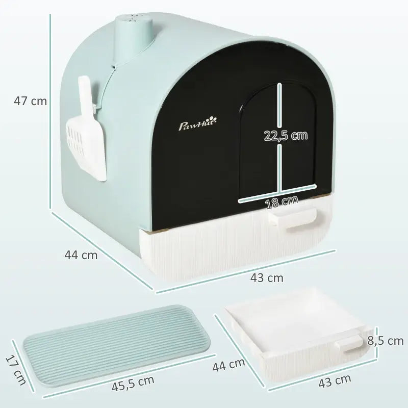 PawHut Katzentoilette Katzenklo mit Deckel — Grün