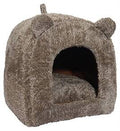 PALISANDER-KATZENKORB IGLU TEDDYBRAUN 38X38X40 CM