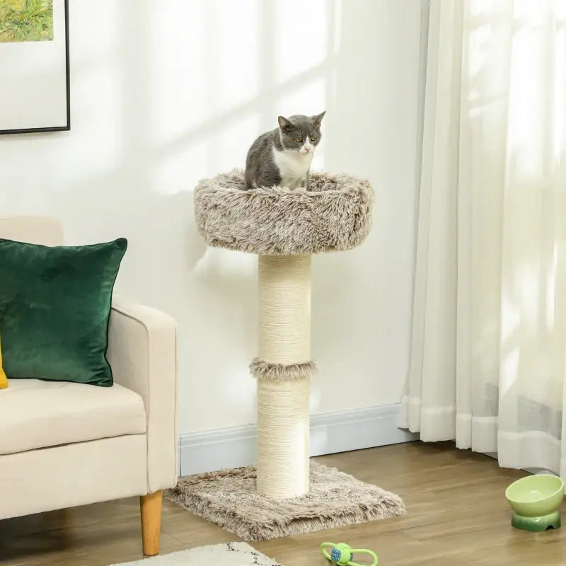 PawHut Katzenbaum, 87 cm, Katzenturm mit dickem Kratzpfosten