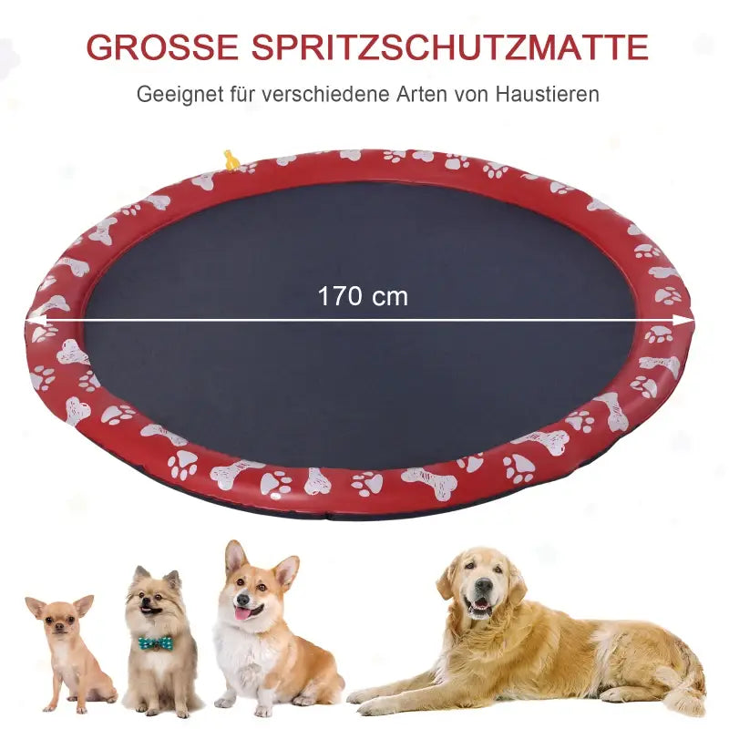 PawHut Hundepool, mit Wasserdüsen, faltbar
