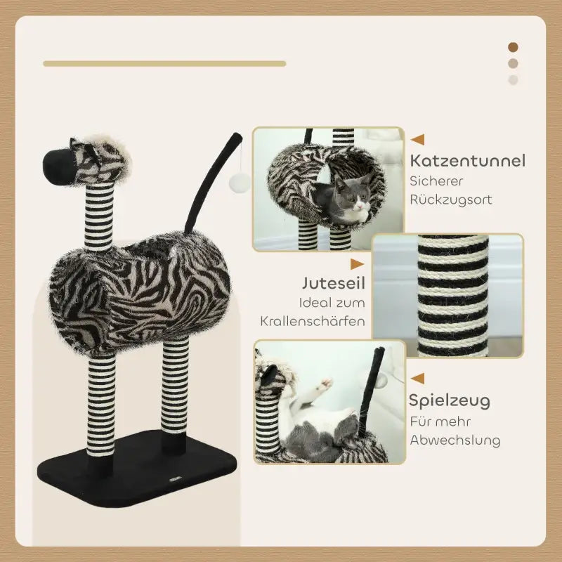 PawHut Kratzbaum im Zebra-Design
