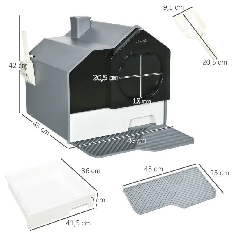 PawHut Katzentoilette im niedlichen Design