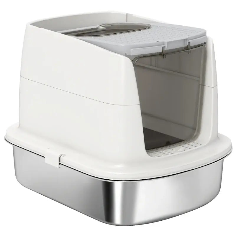 PawHut Katzentoilette Edelstahl