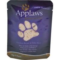 12 x Applaws Frischebeutel Hühnchenbrust & Wildreis 70g